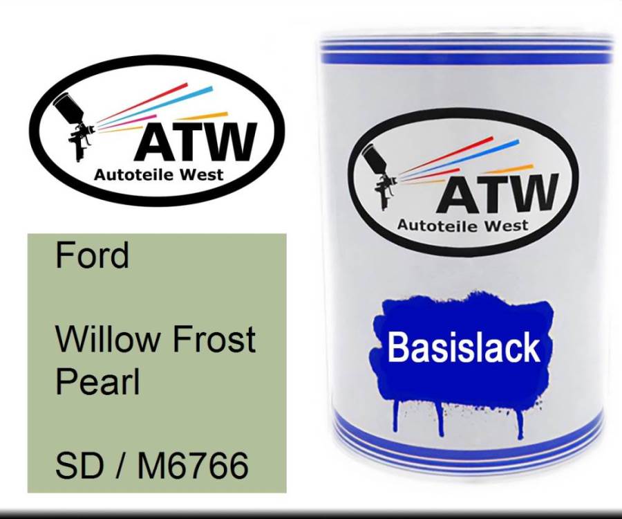 Ford, Willow Frost Pearl, SD / M6766: 500ml Lackdose, von ATW Autoteile West.